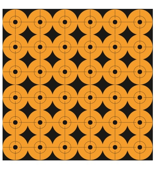 PROSHOT ORANGE PEEL AND STICK 1IN TARGET DOTS - 36 DOTS PER SHEET - 10 SHEETS 1RDOT-360 - 556 Black Friday Promotion